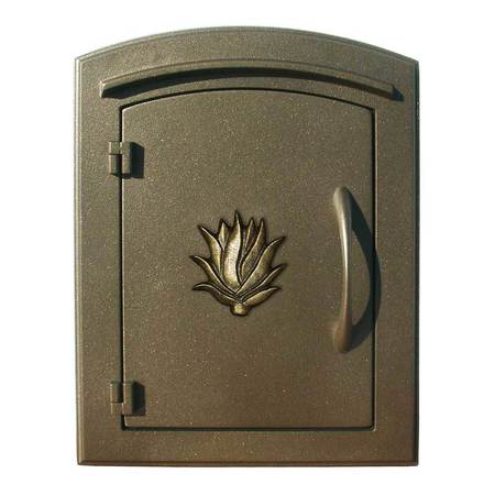 QUALARC Drop Chute Mailbox w/"Decorative AGAVE Logo" Faceplate, Bronze MAN-S-1406-BZ